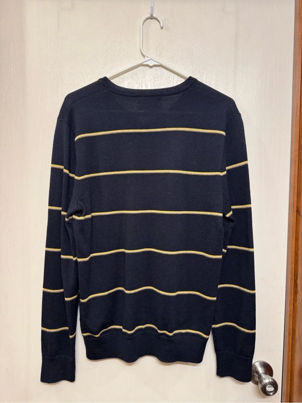 Banana Republic 100% merino wool striped V-neck sweater